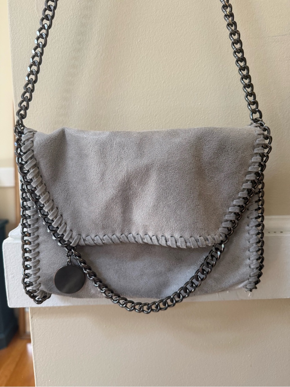 Gray Chain Crossbody Bag